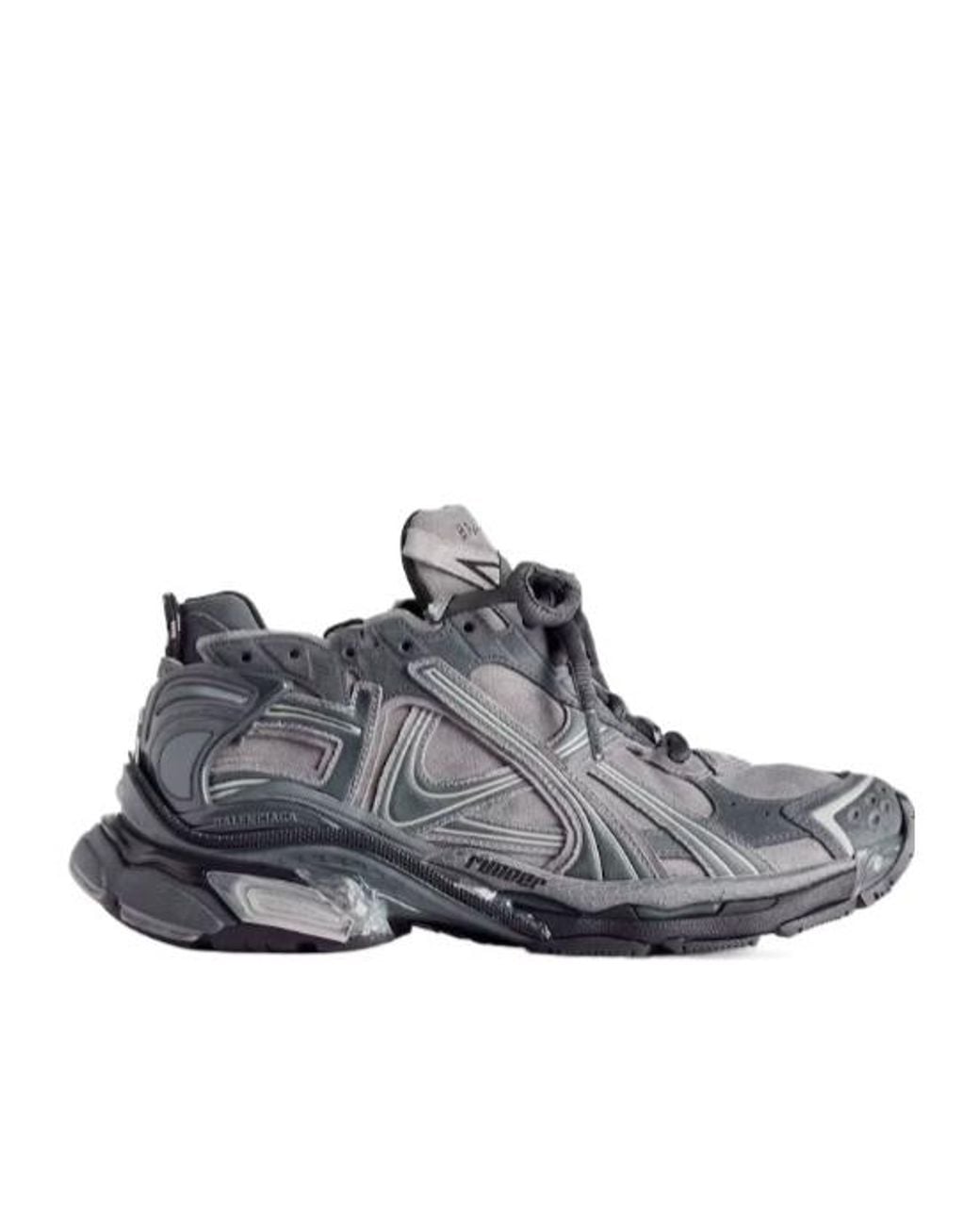 Balenciaga Gray Runner Lace-Up Sneakers for men