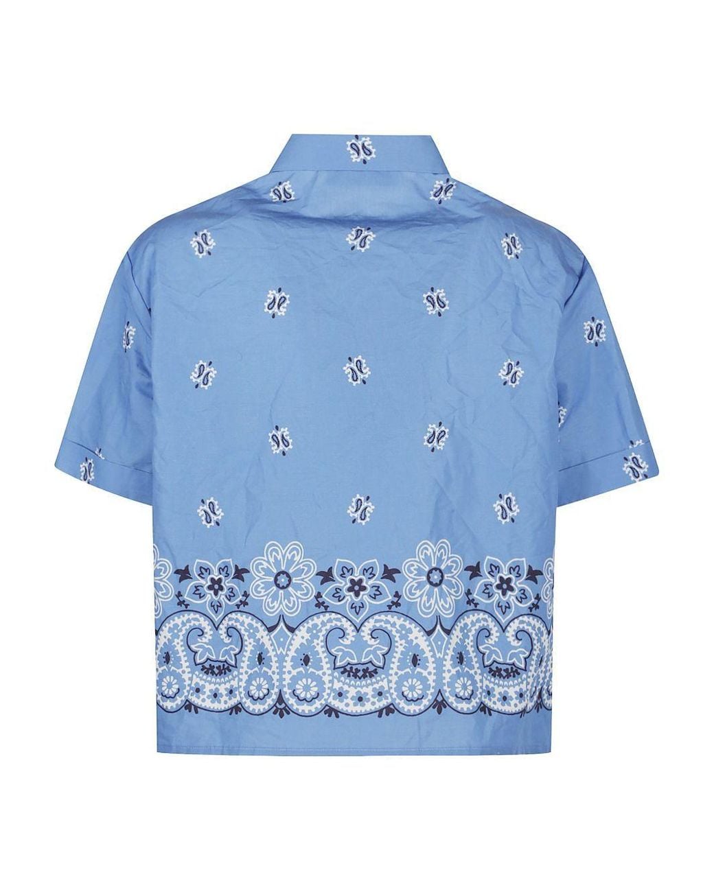 Miu Miu Blue Printed Poplin Shirt