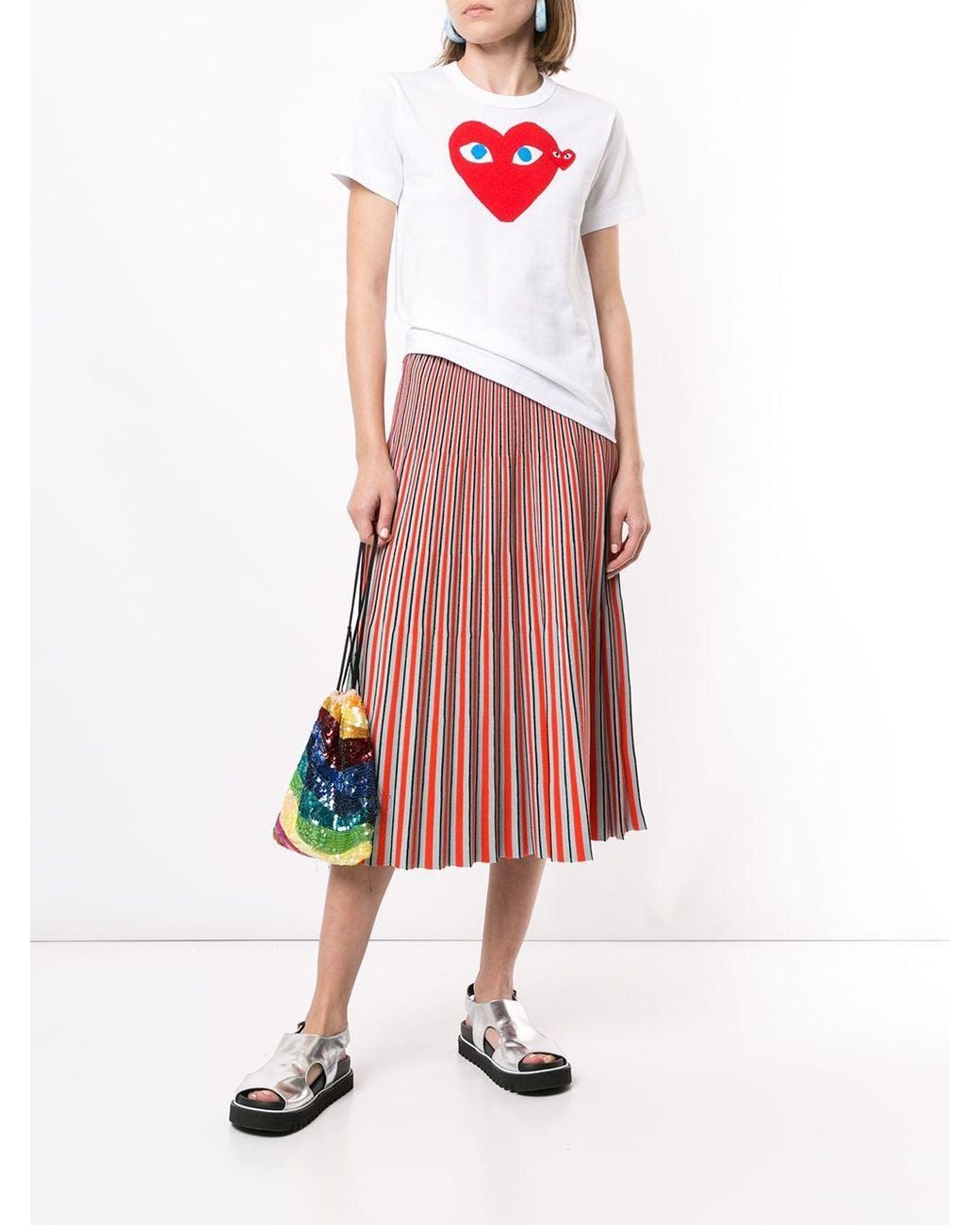 Comme des Garçons Red Heart Logo Appliqué T-Shirt