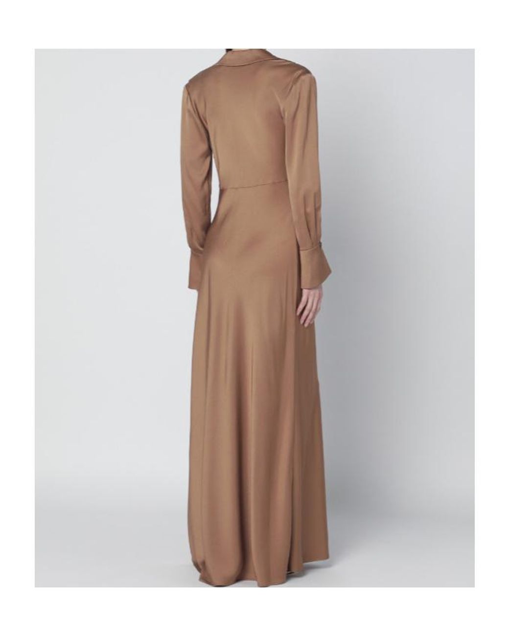 Jonathan Simkhai Brown Adelle Satin Dress With Draping