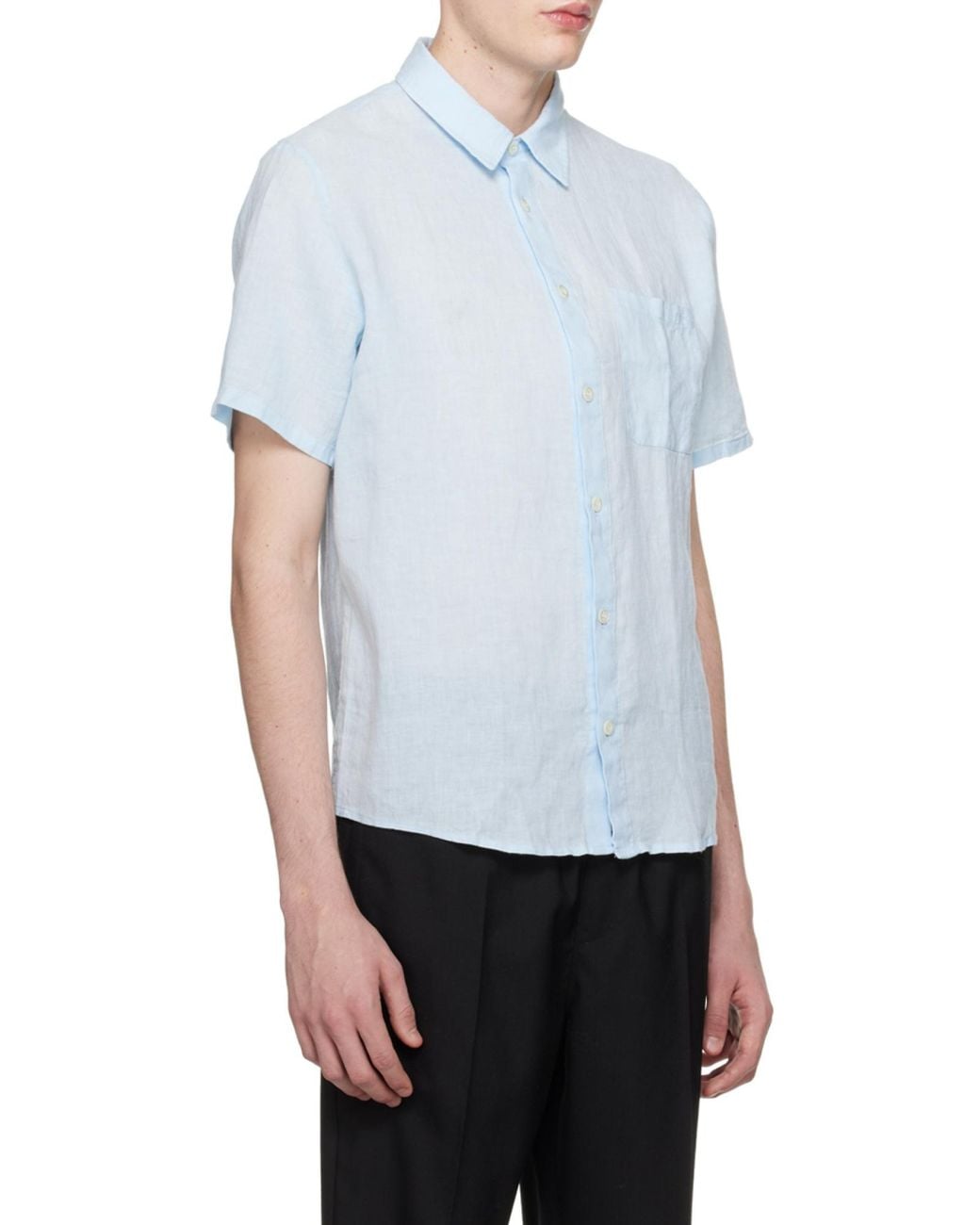 A.P.C. Blue Buttoned Short Sleeved Shirt for men