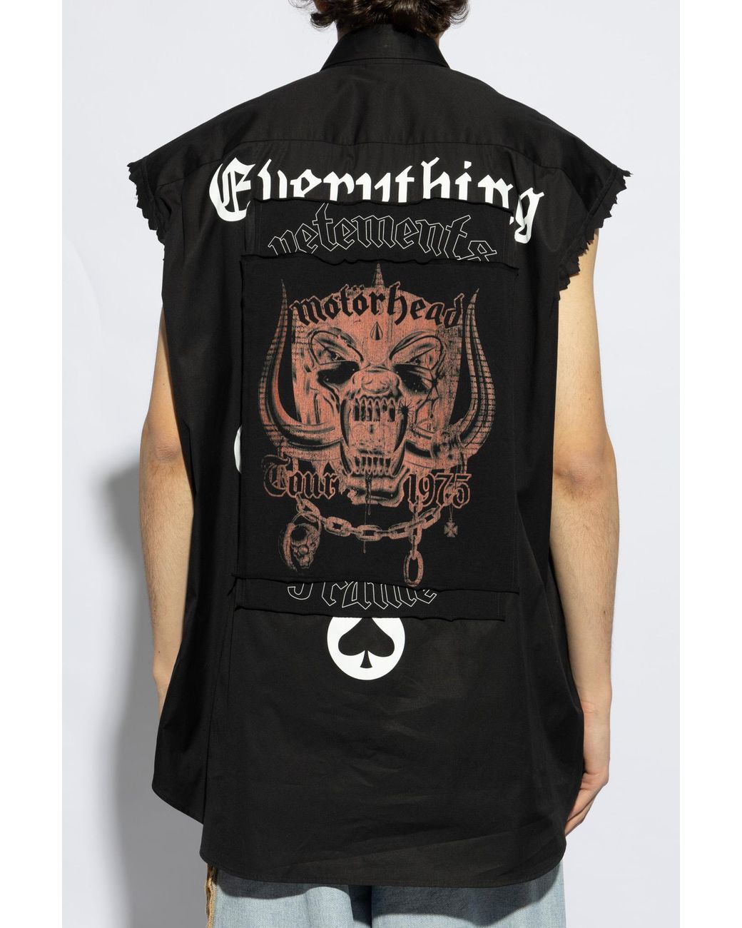 Vetements Black Oversize Sleeveless Shirt for men