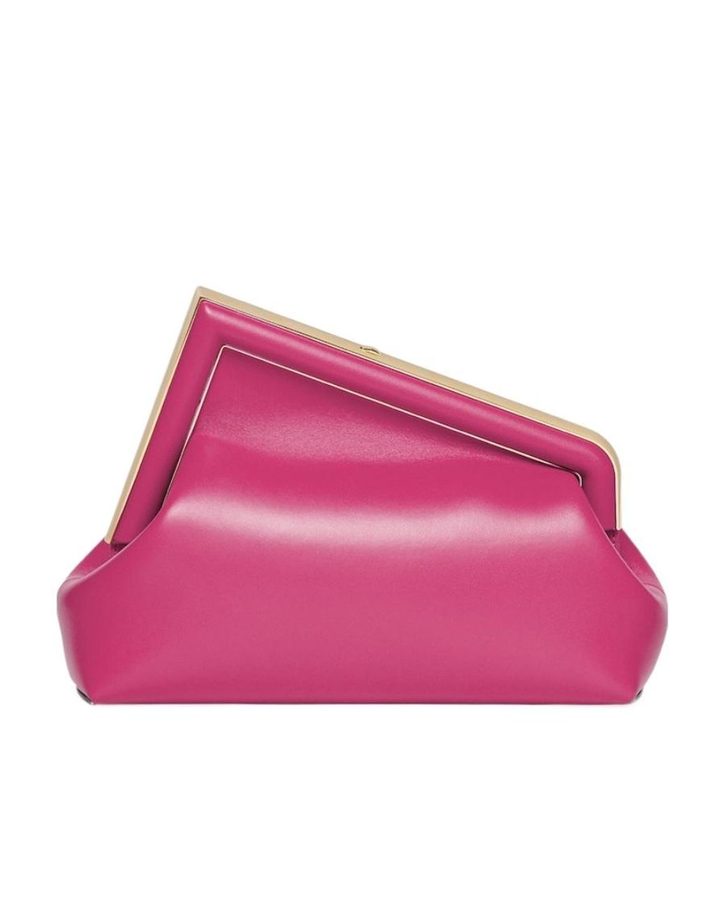 Fendi Pink First Midi Oversized F Clasp Bound Tote Bag