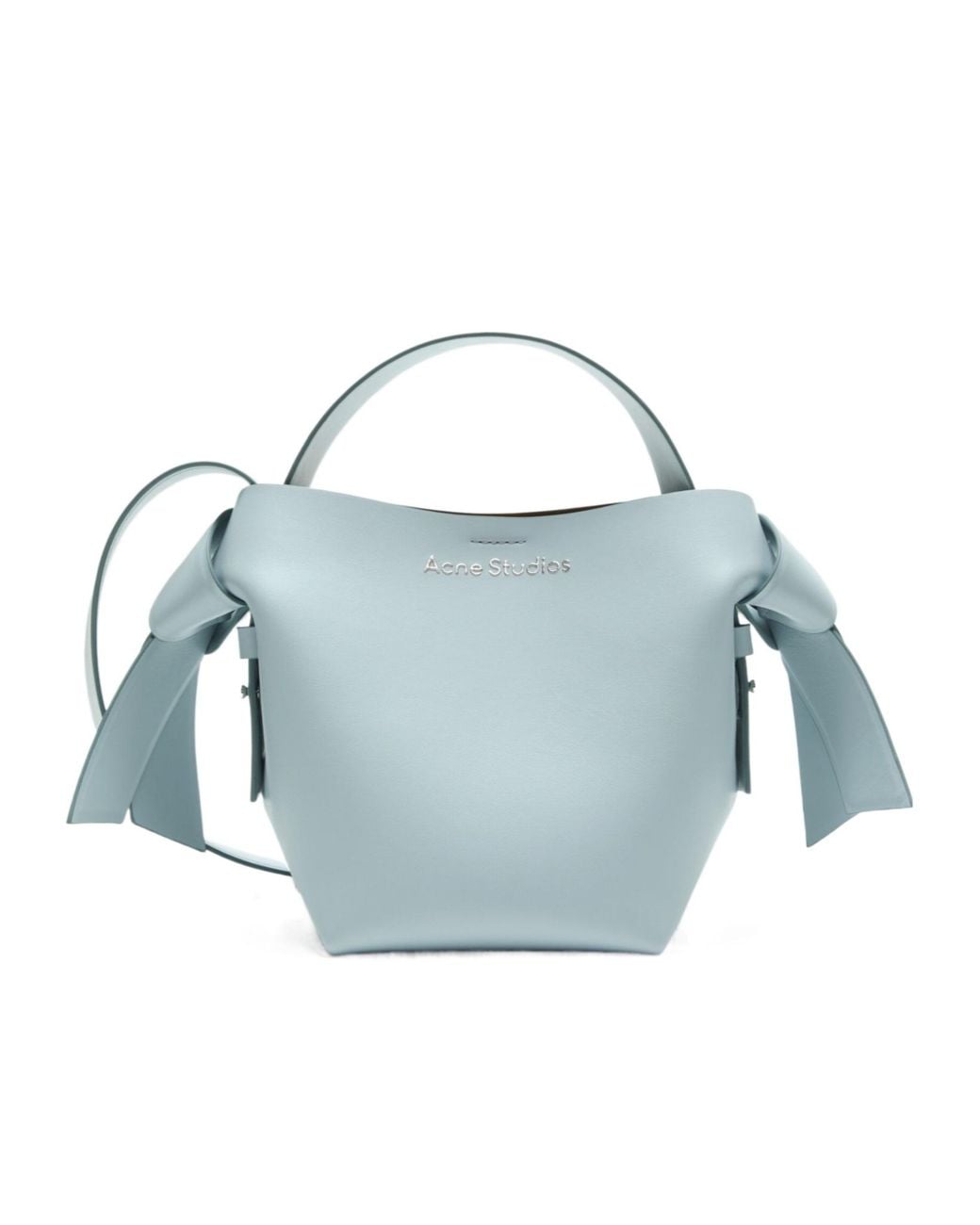 Acne Blue Mini Musubi Knotted Leather Tote Bag