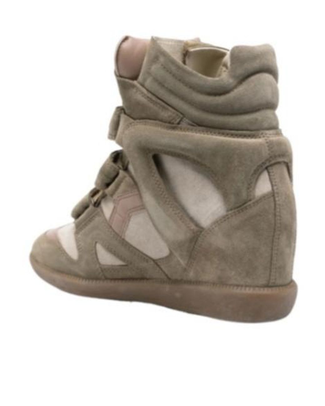 Isabel Marant Gray Bekett Leather Wedge Sneakers