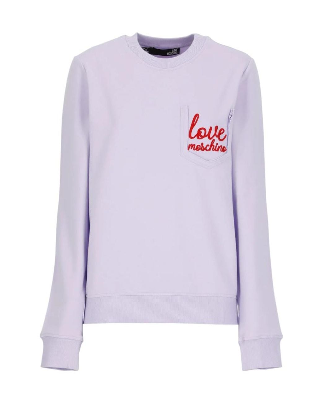 Moschino White Crew Neck Logo Sweatshirt