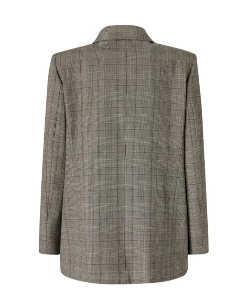 Pinko Green Double Breasted Checked Blazer