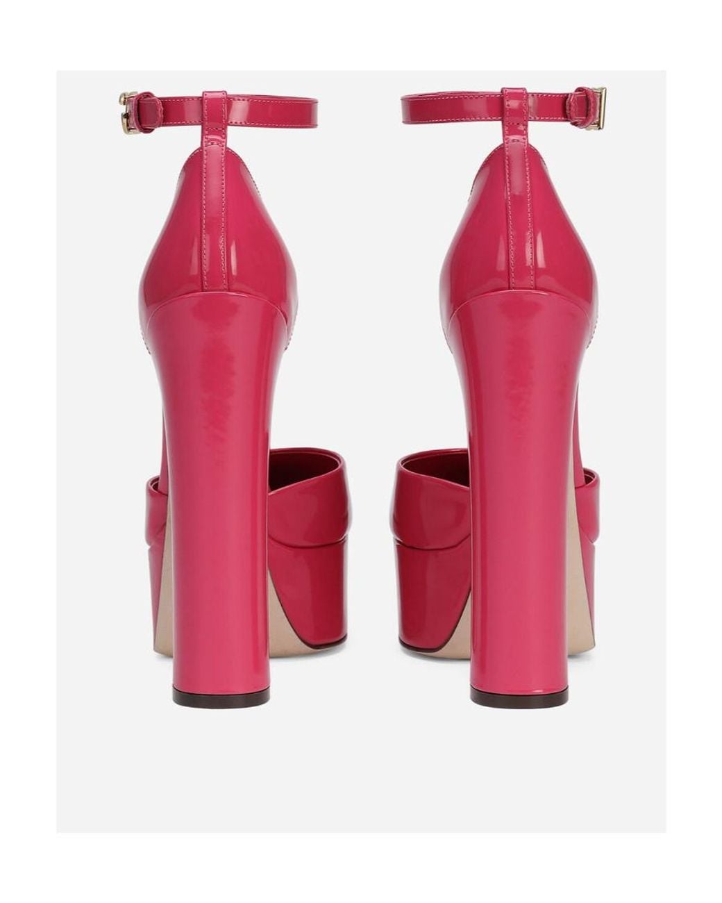 Dolce & Gabbana Pink Logo Platform Heels