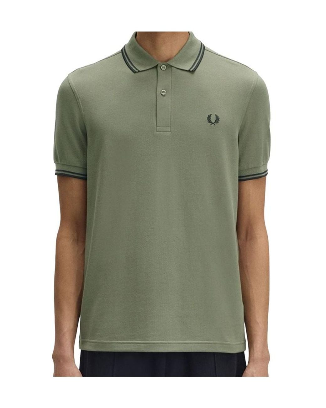 Fred Perry Green Logo Polo Shirt for men