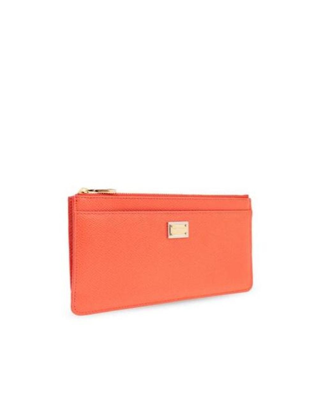 Dolce & Gabbana Red Logo Plaque Zipped Wallet
