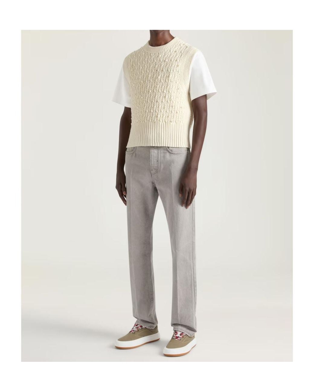 Givenchy Gray Folded Effect Straight-Leg Jeans for men