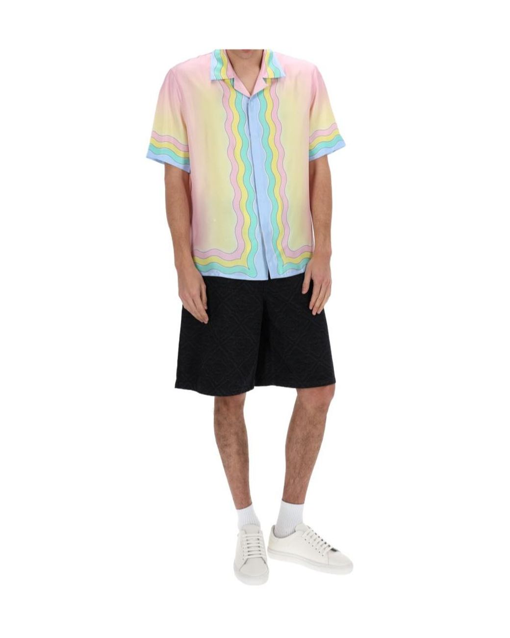 Casablanca White Short Sleeve Camp Collar Shirt for men