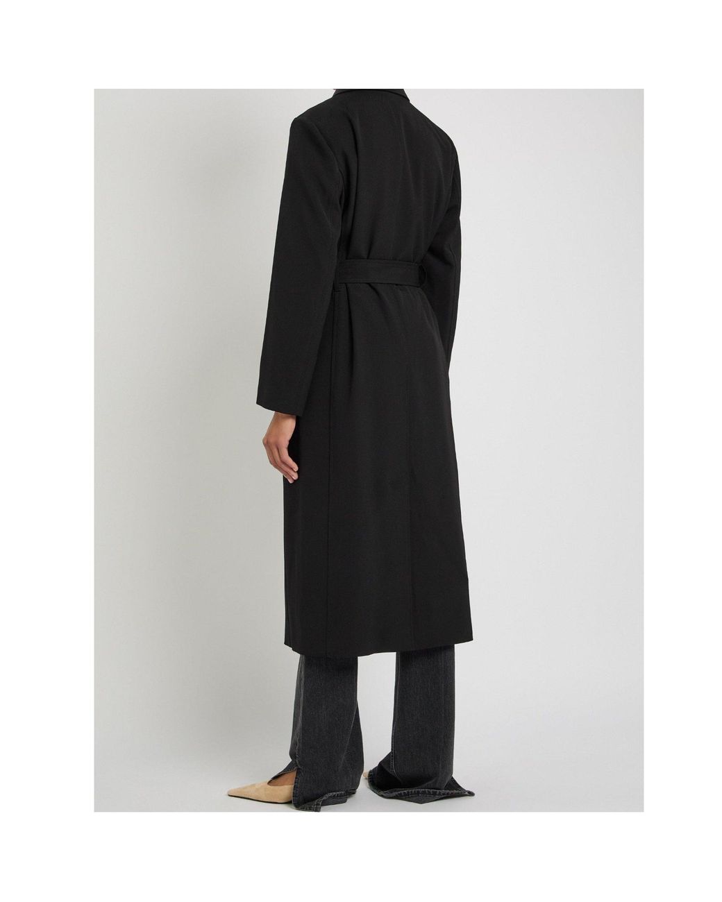 Nili Lotan Black Long-Sleeved Belted Coat