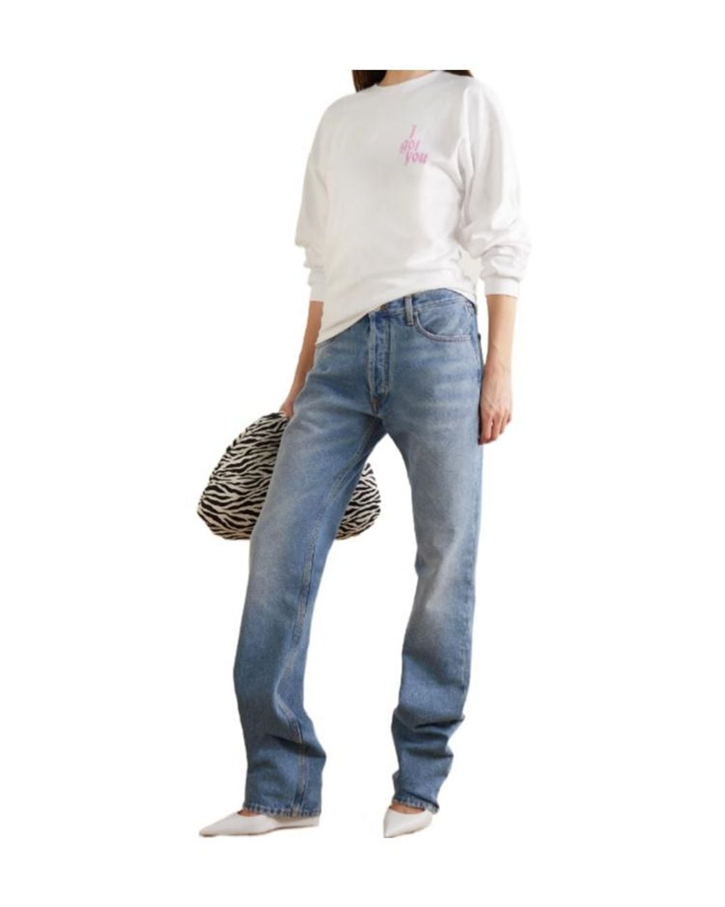 AMINA MUADDI White Printed Cotton-Jersey Top