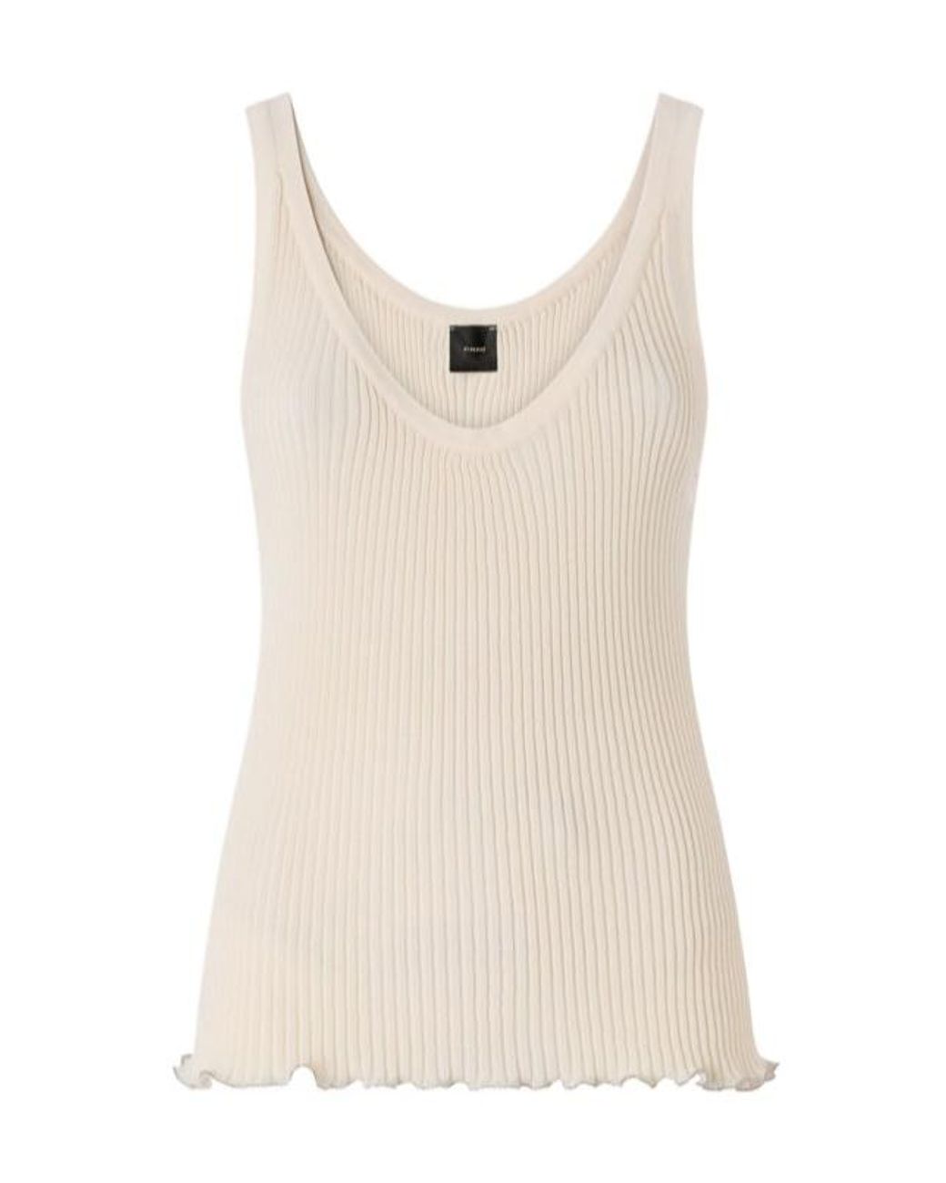 Pinko Natural Ribbed Vest Top