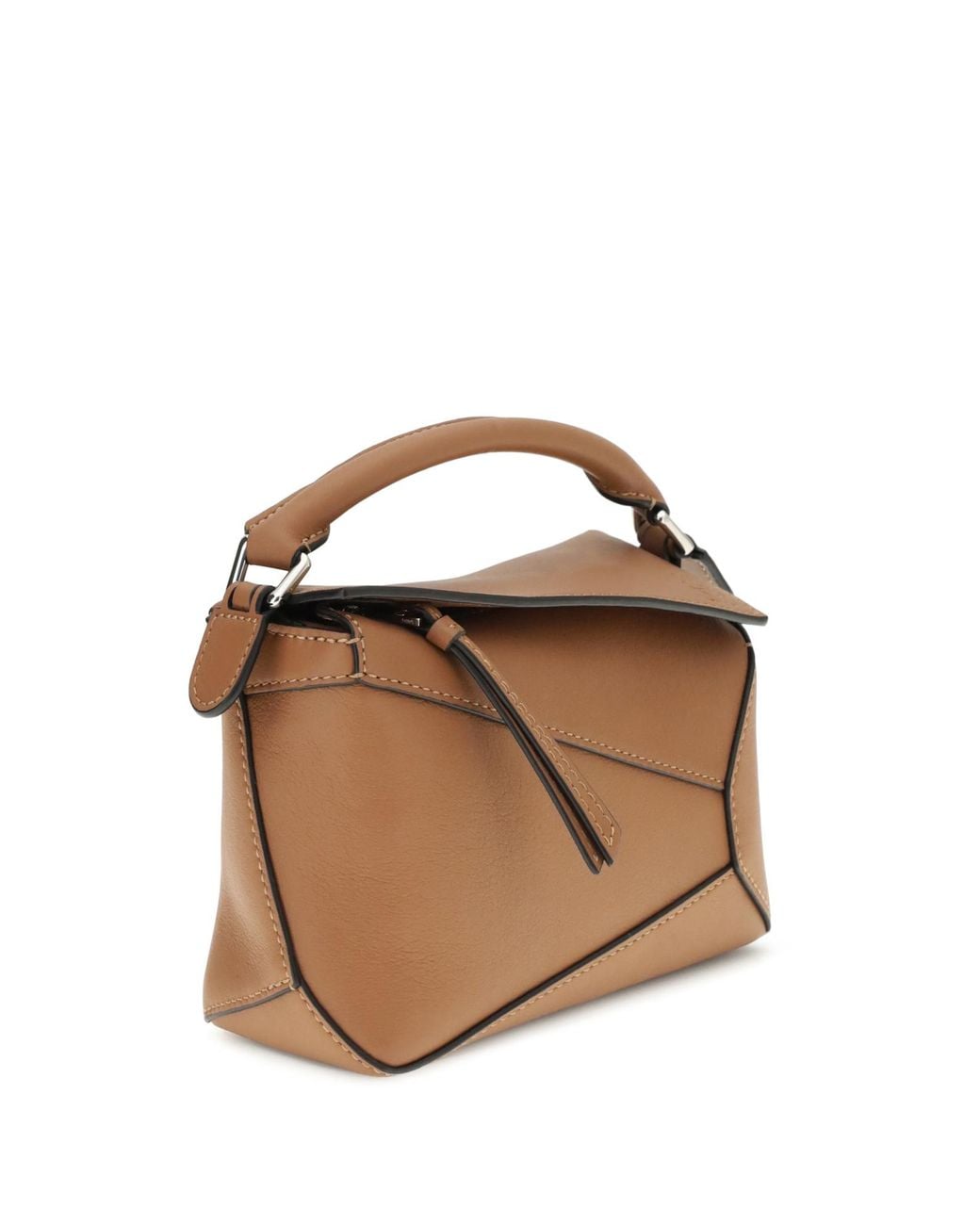 Loewe Brown Mini Puzzle Edge Top Handle Bag