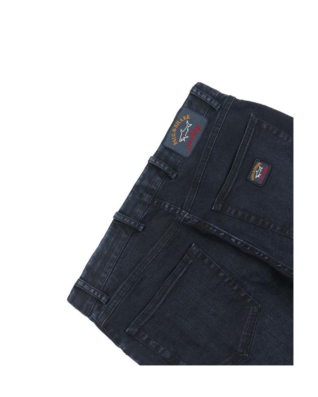 Paul & Shark Blue Logo Stretch Denim Jeans for men