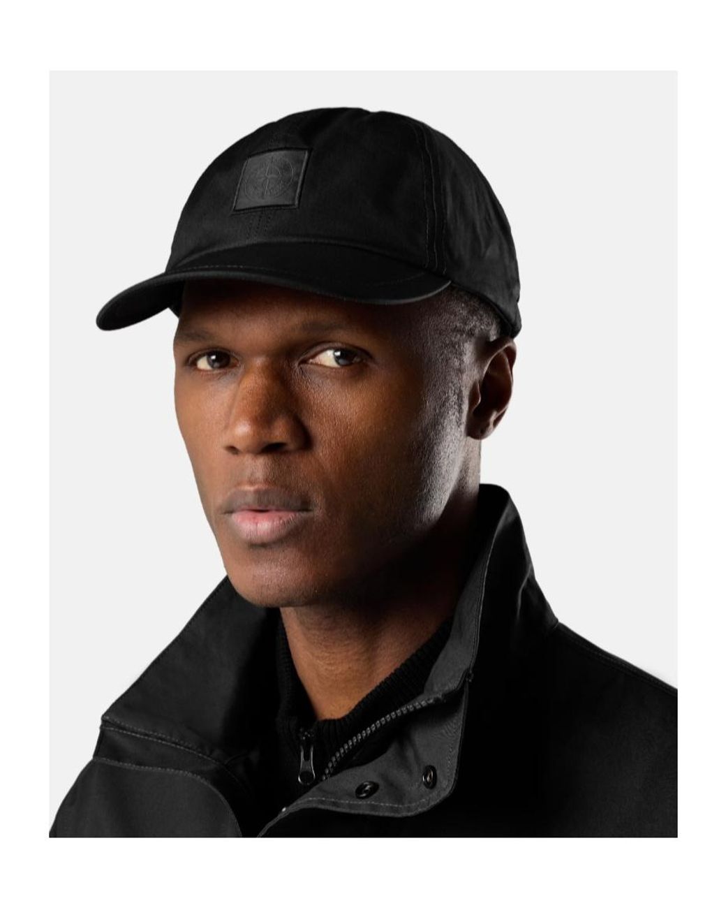 Stone Island Black Logo-Patch Baseball Cap for men