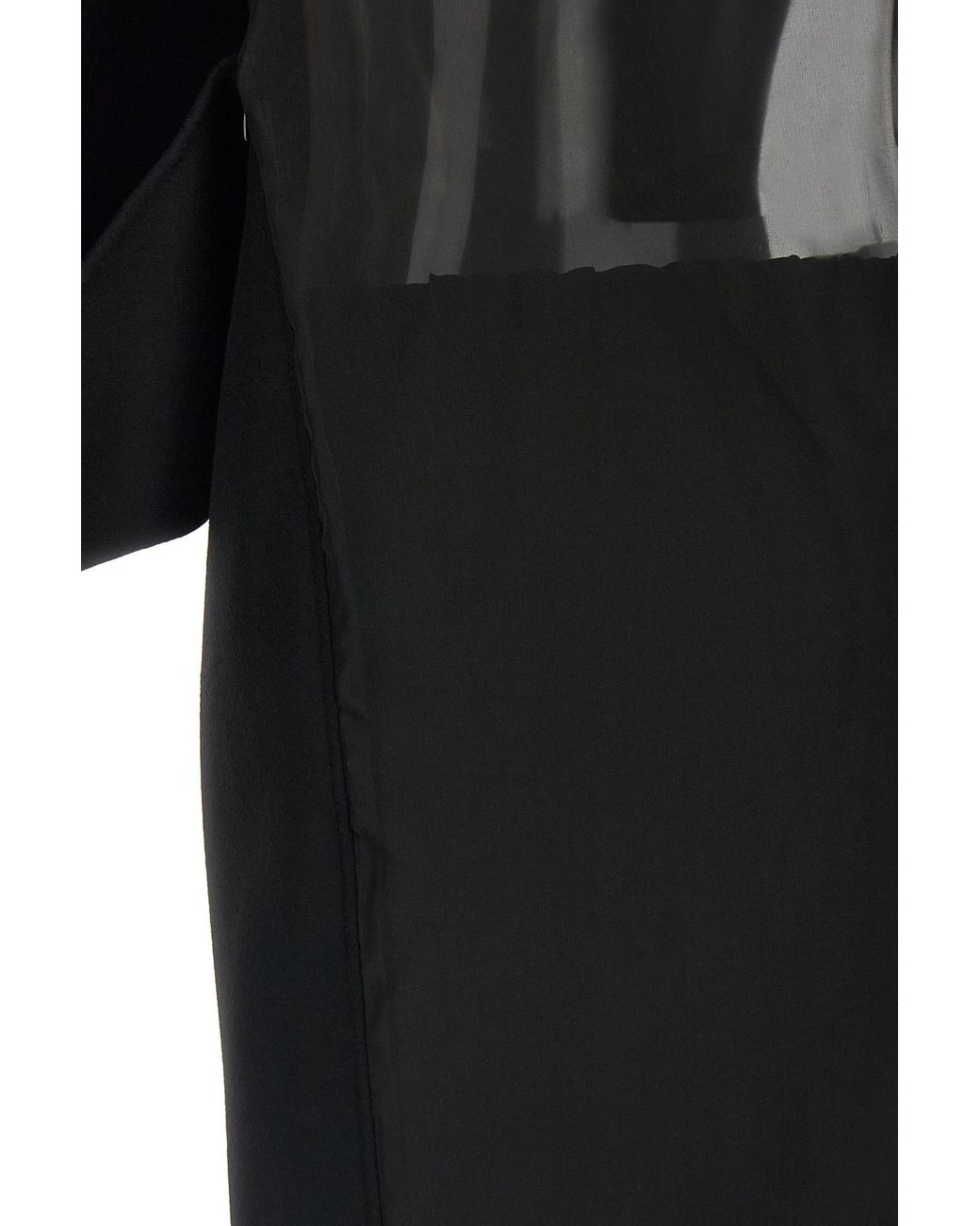 Sportmax Black Cesto Sheer Panel One-Shoulder Dress