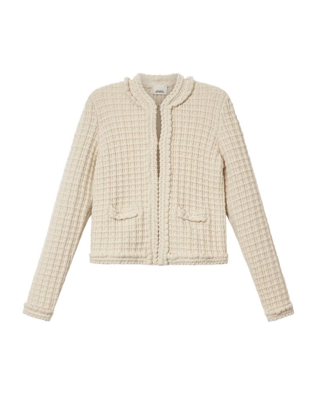 Isabel Marant Natural Hortense Waffle Knit Cardigan