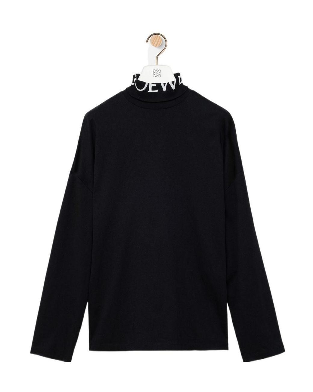 Loewe Blue Logo-Print Roll-Neck Top