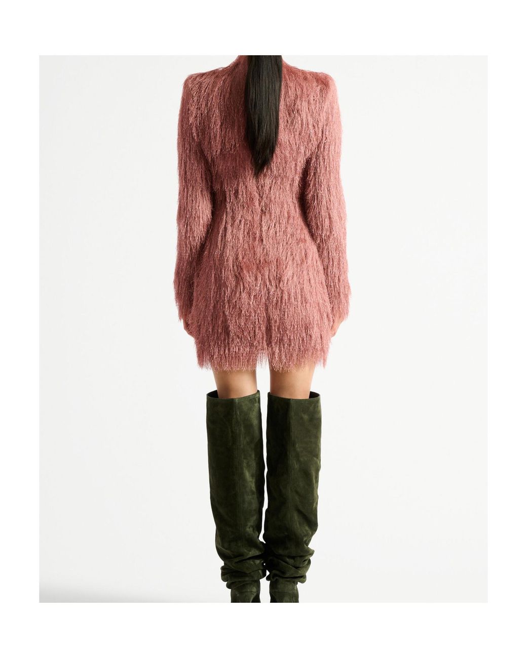 Balmain Pink Fringe Mini Dress