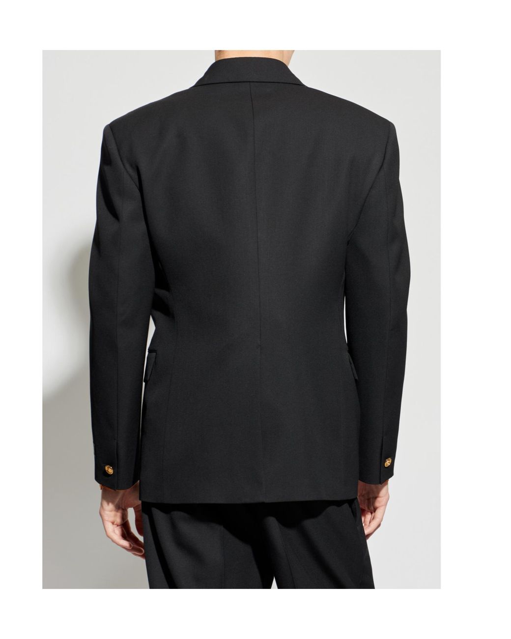 Versace Black Double-Breasted Tailored Blazer for men