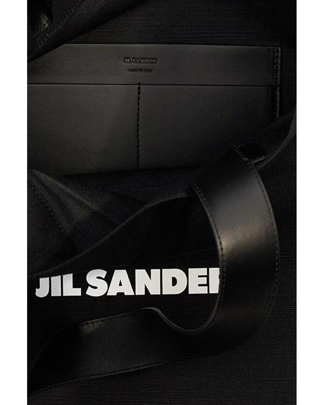 Jil Sander Black Logo-Print Large Open Top Tote Bag