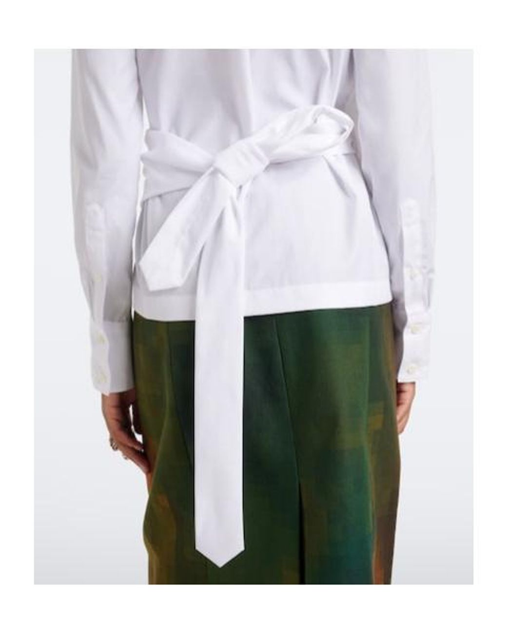 Dries Van Noten White Cotton Poplin Wrap Shirt