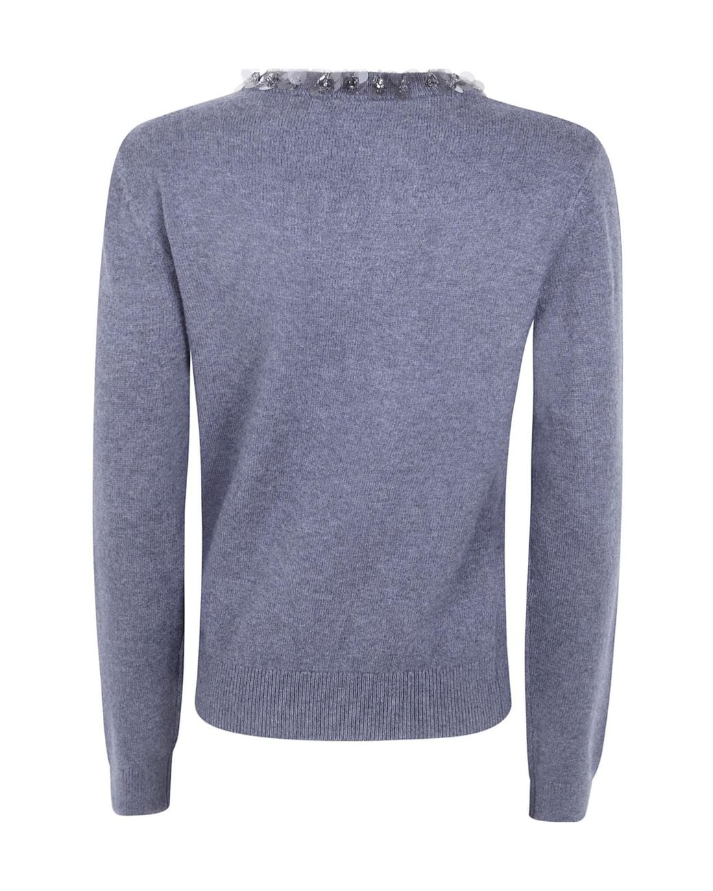 Seventy Blue Embellished Neck Jumper
