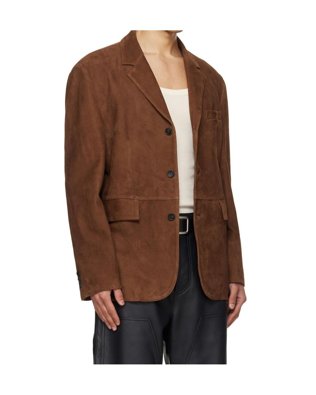 TONYWACK Brown Tailored Buttoned Blazer for men