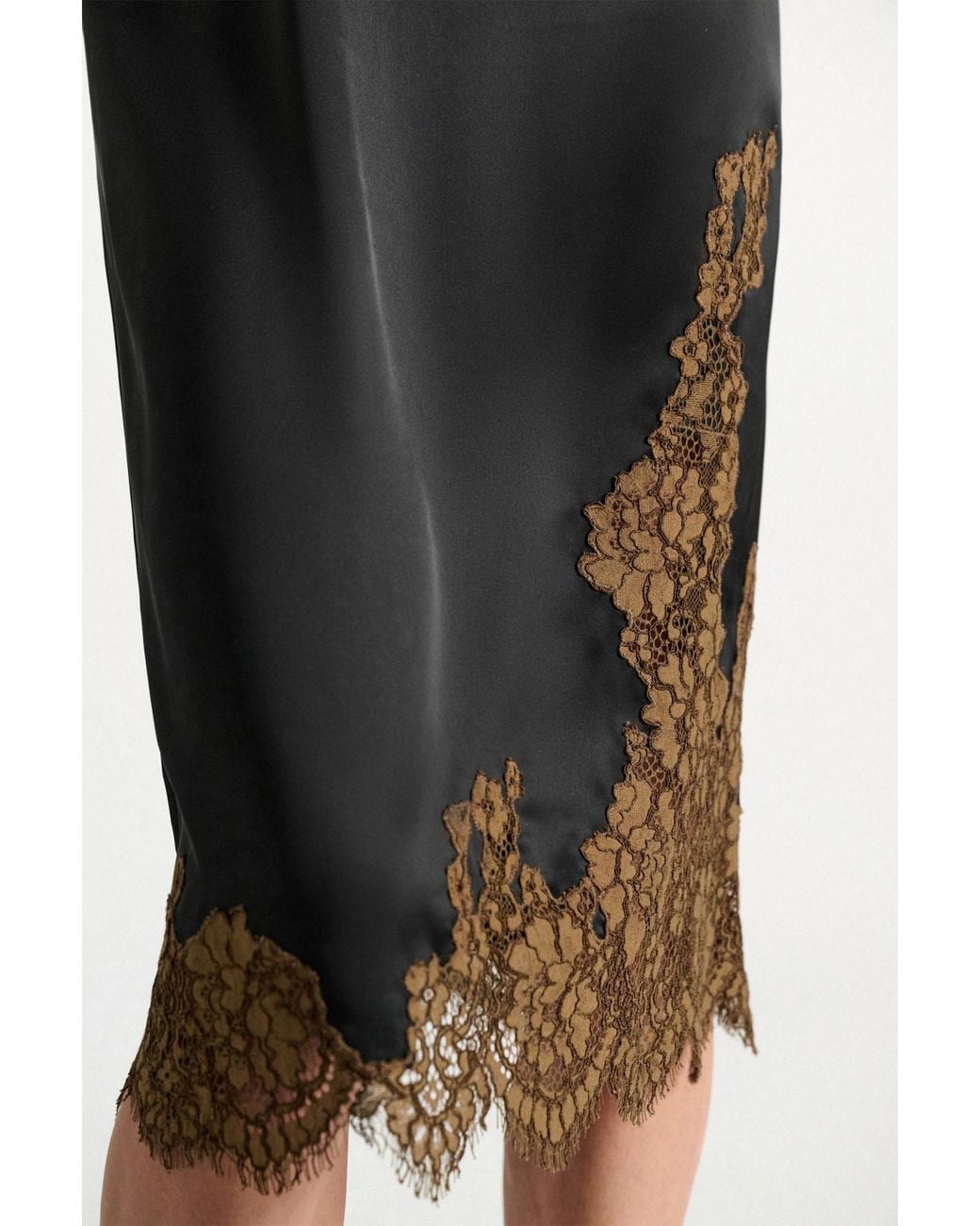 Dorothee Schumacher Black Shiny Statement Midi Lingerie Dress