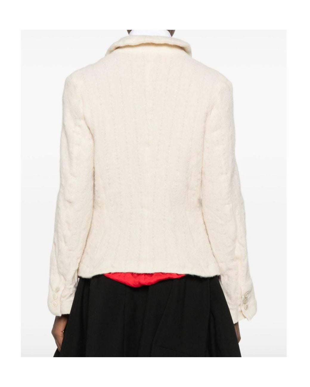 Comme des Garçons White Long-Sleeve Casual Jacket