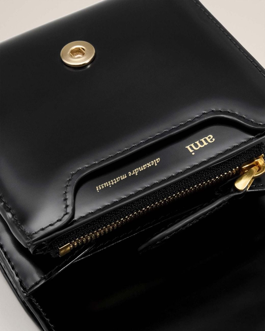 AMI Black Paris Paris Leather Wallet for men