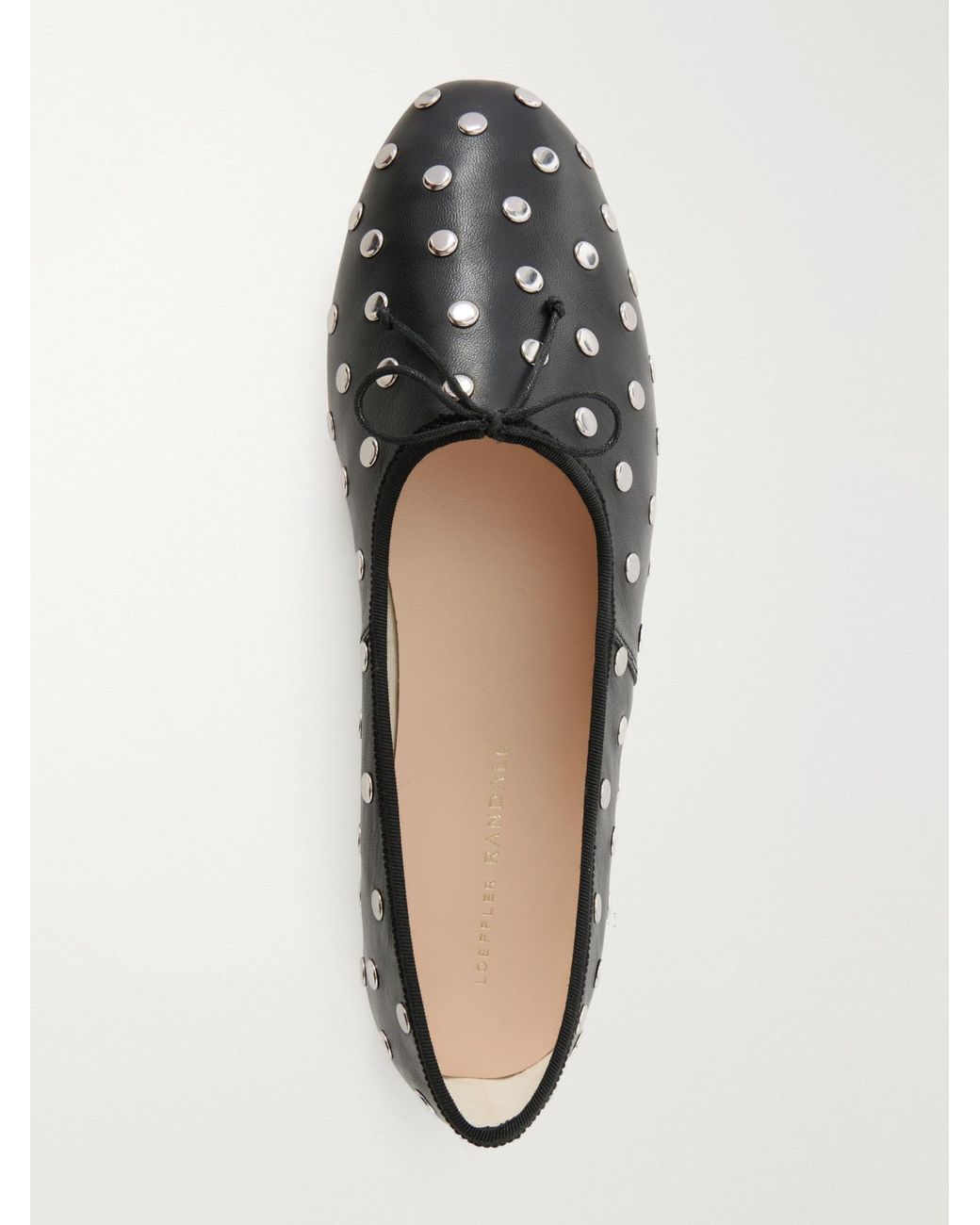 Loeffler Randall Black Studded Leather Ballet Flats