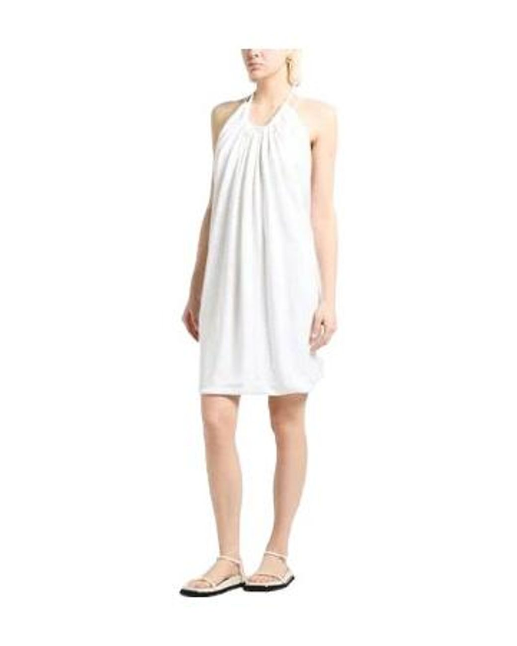 Sportmax White Solid Color Sleeveless Dress