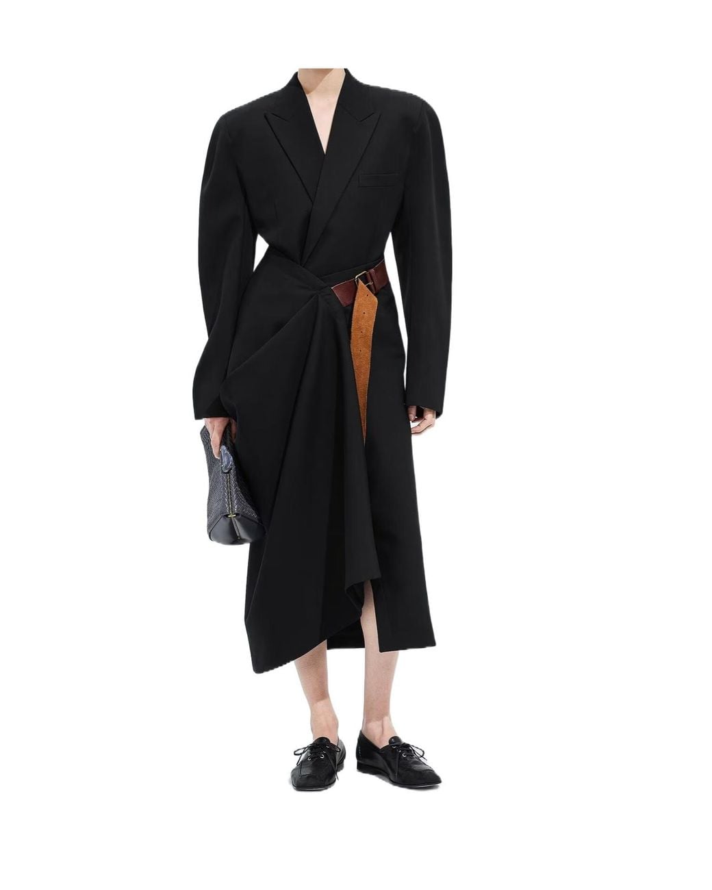Bottega Veneta Black Grain De Poudre Skirt