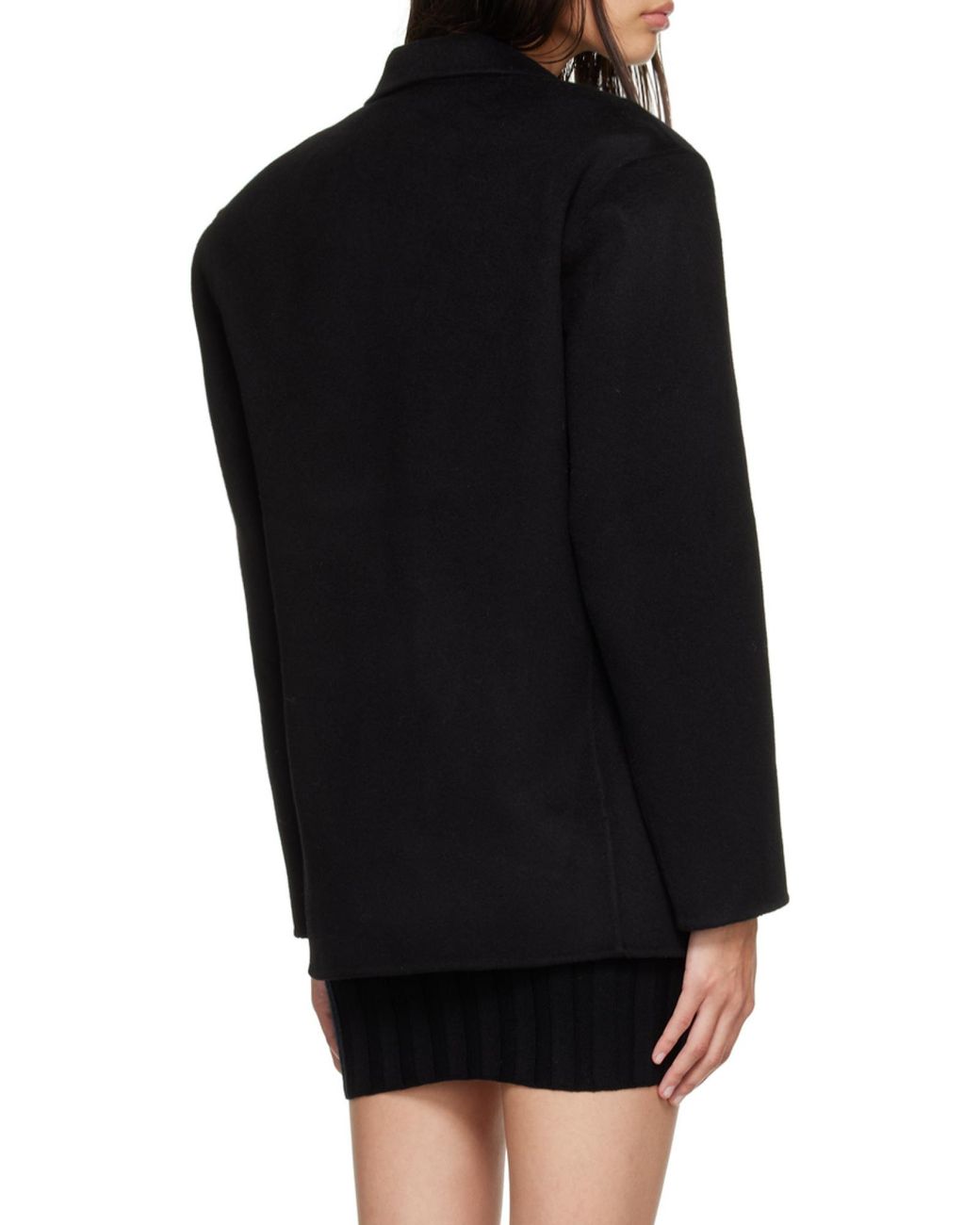 Anine Bing Black Quinn Single Breasted Oversized Blazer