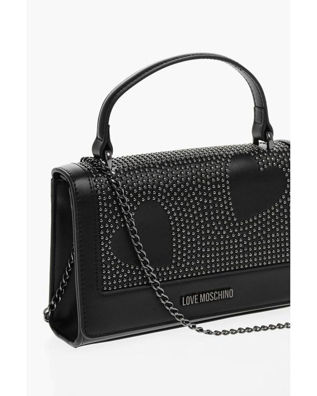 Moschino Black Love Stud-Embellished Shoulder Bag