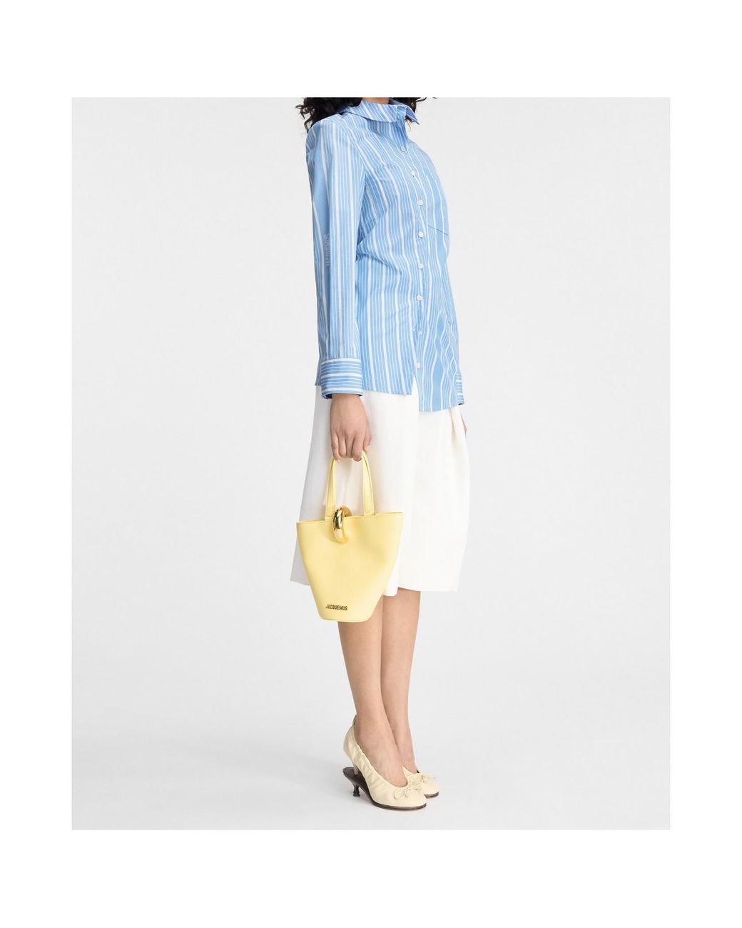 Jacquemus Blue Pablo Striped Asymmetric Hem Shirt