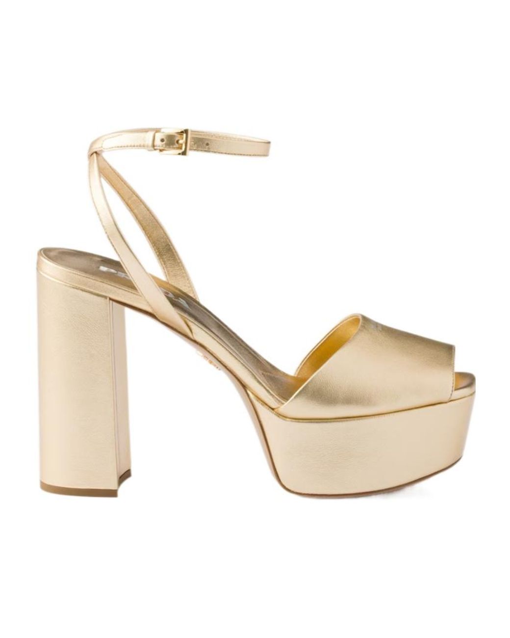 Prada Metallic Mordoré Nappa Leather Platform Sandals
