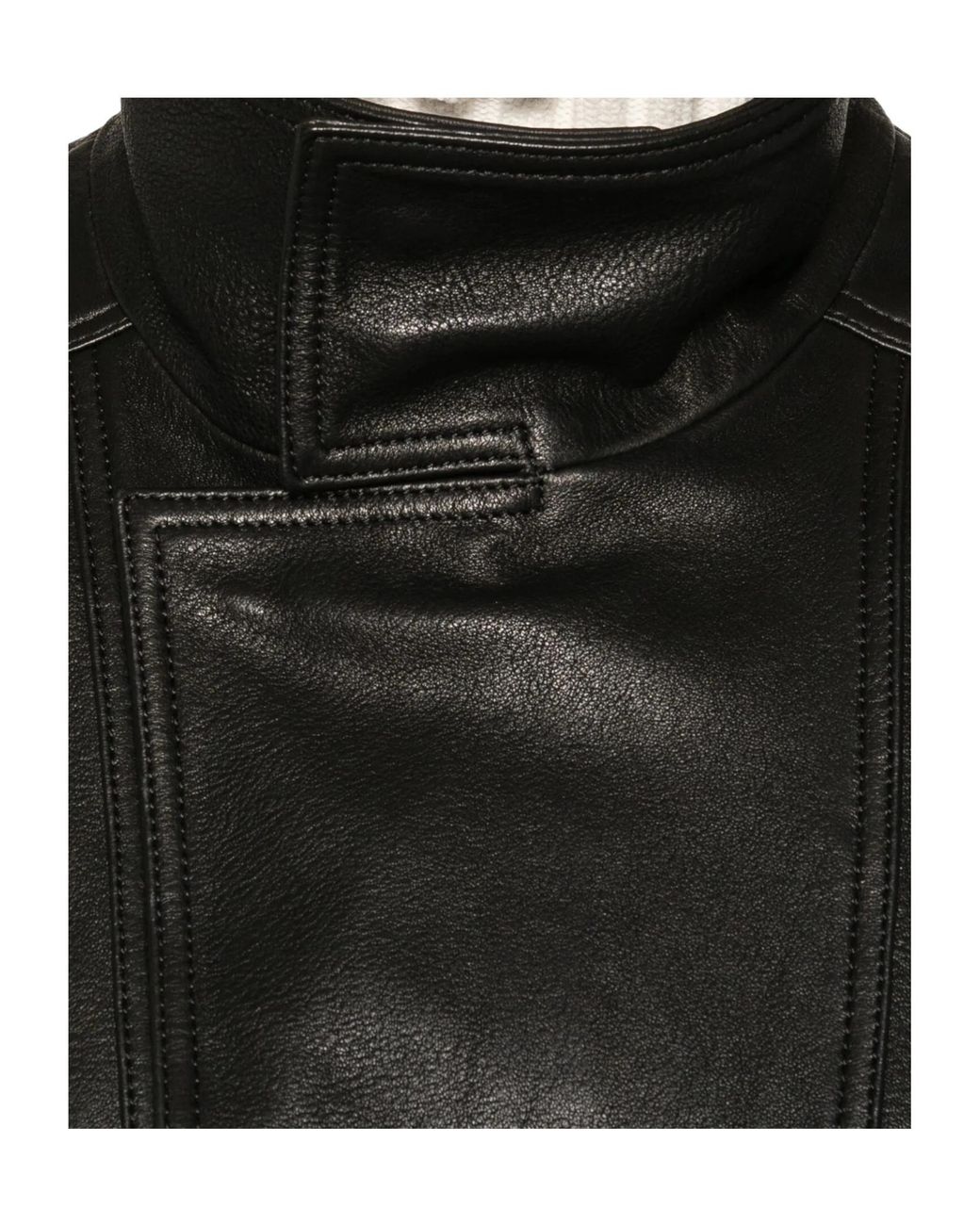 Nour Hammour Black Long-Sleeve Leather Jacket