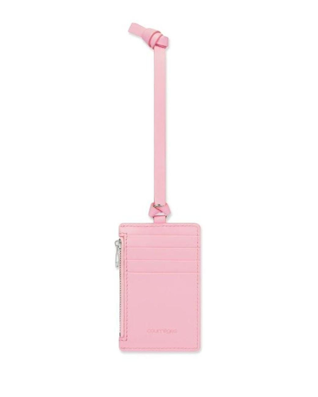 Courreges Pink Zip Leather Cardholder for men