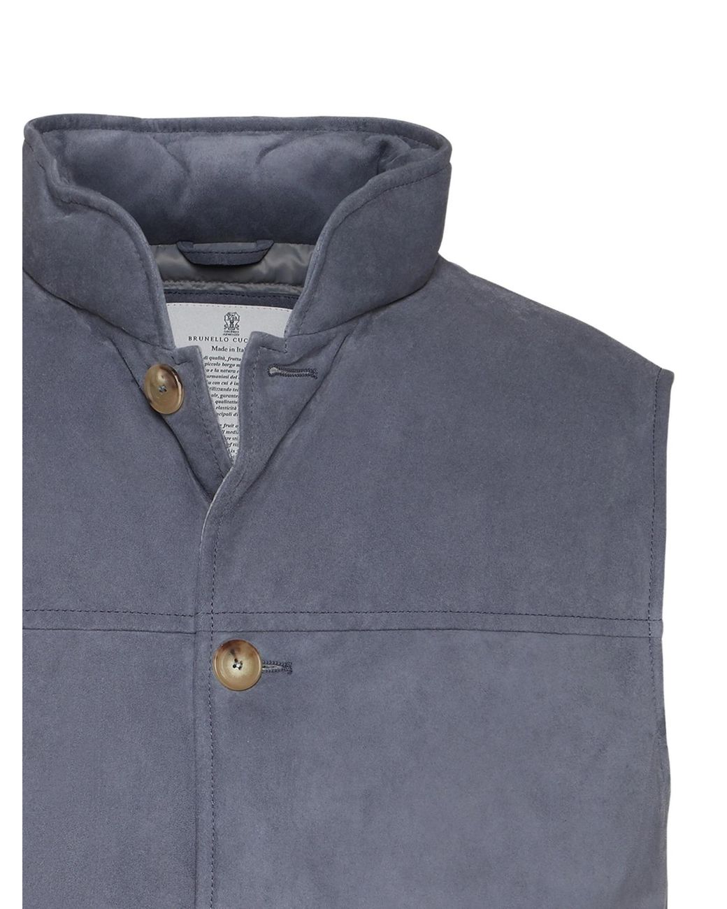 Brunello Cucinelli Blue Buttoned Sleeveless Gilet for men