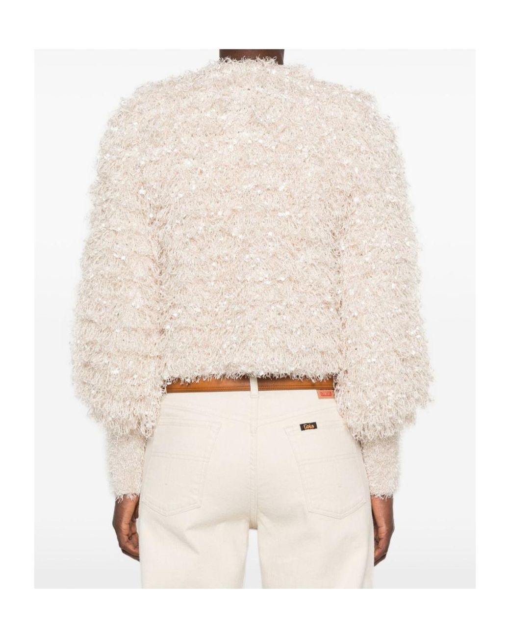 Twinset Natural Sequined Knitted Jacket