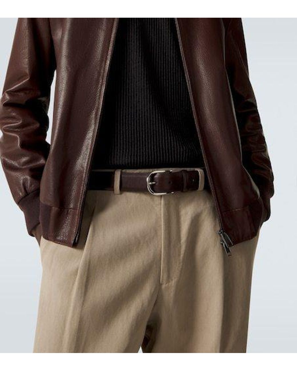 Brioni White Buckle Belt for men