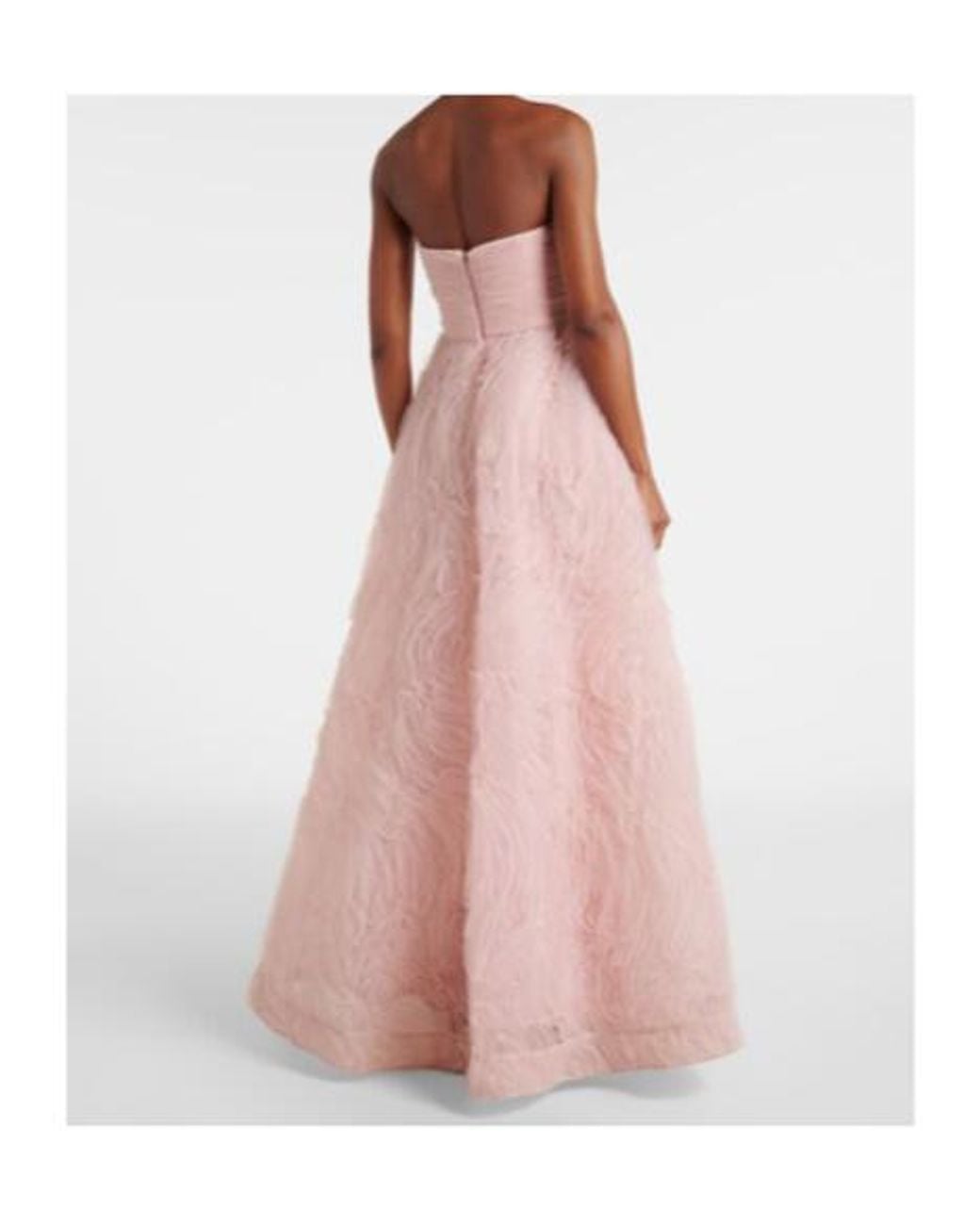 Rebecca Vallance Pink Strapless Tulle Gown