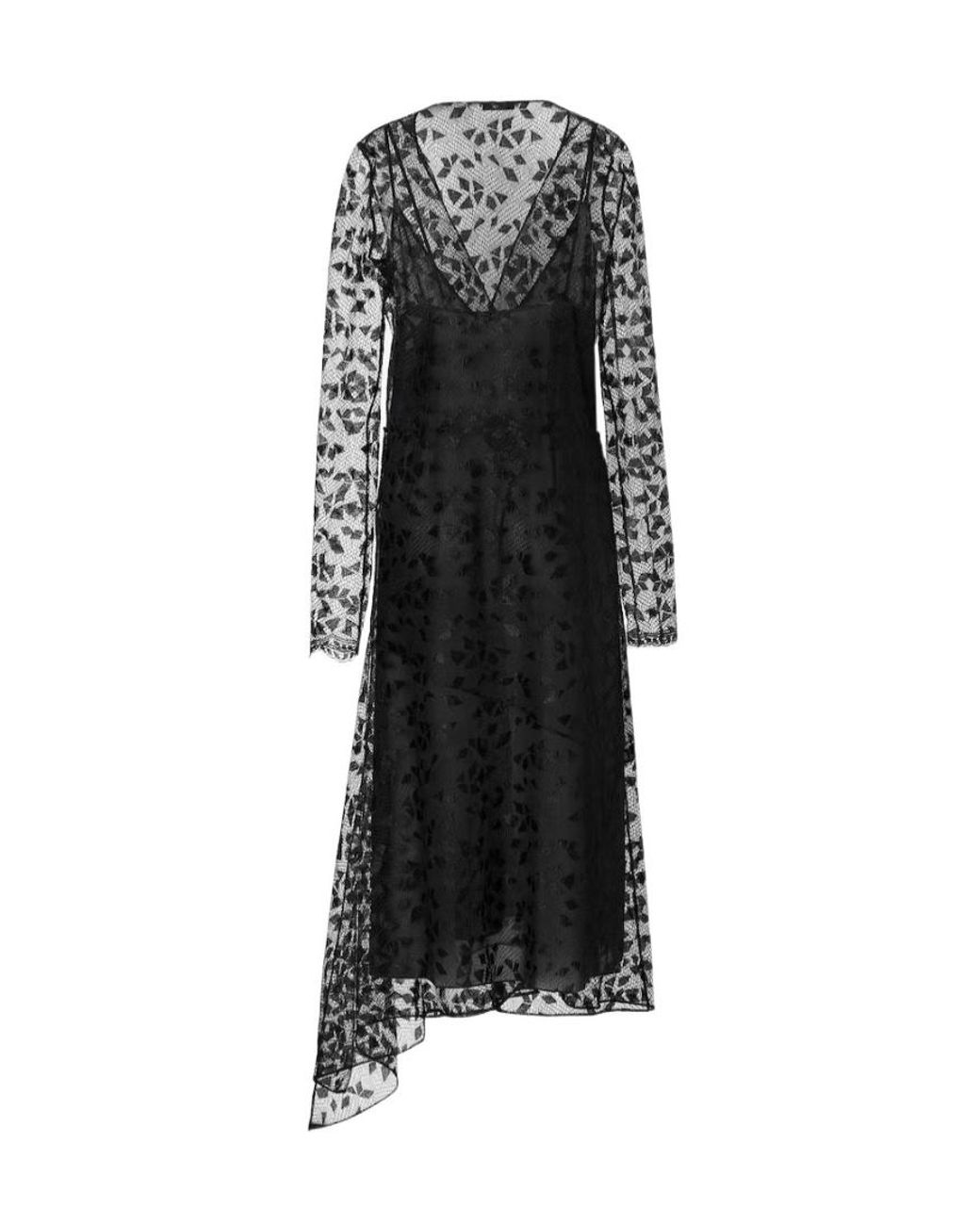 Fendi Gray Long Sleeved Mesh Midi Dress