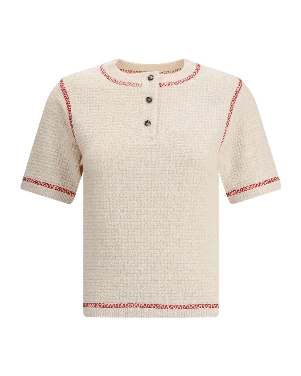 Bottega Veneta White Cotton Waffle T-Shirt
