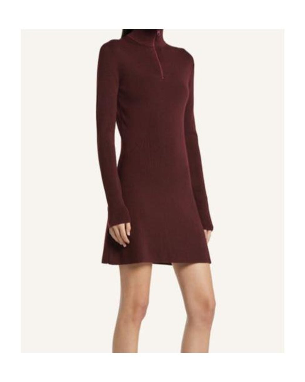 Courreges Red Courrèges Zipped Mockneck Dress